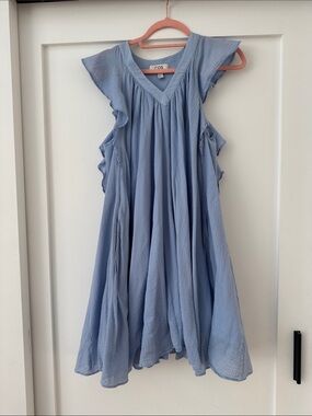 COS Light Blue Flutter Sleeve Dress